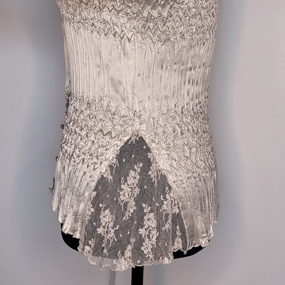 Komarov Champagne Satin & Lace Two-Piece Skirt Set – Top (L), Skirt (M) - Picture 12 of 16